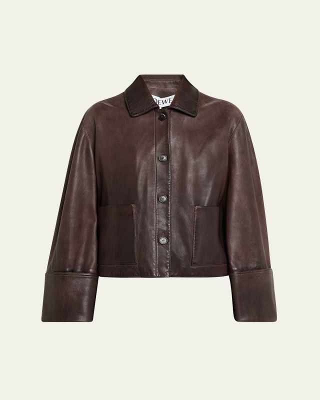 Turn Up Cuff Leather Jacket